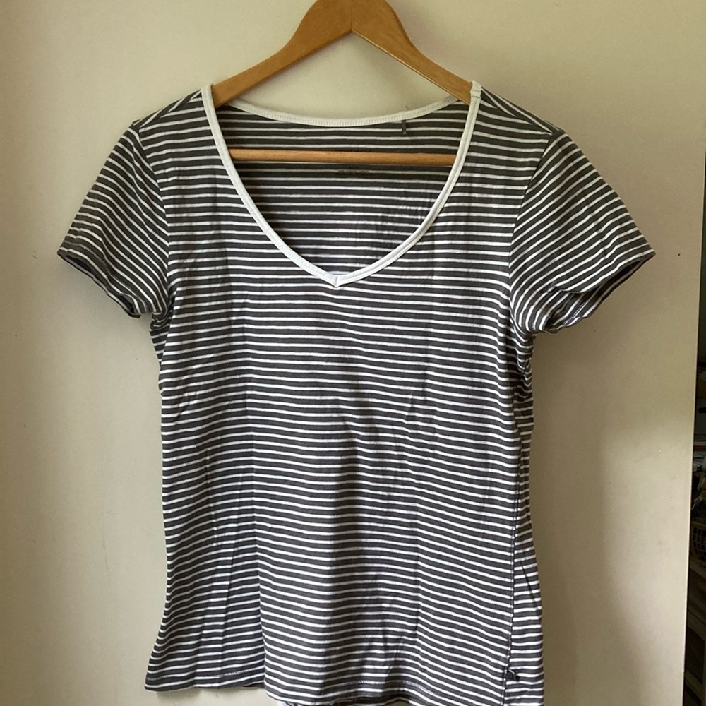 Toad and co bundle. 2 Marley T’s. Organic cotton/tencel. Blue/white, grey/white